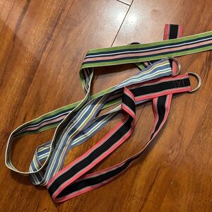 Lands' End Striped Belts - Green, Blue, Pink, Black